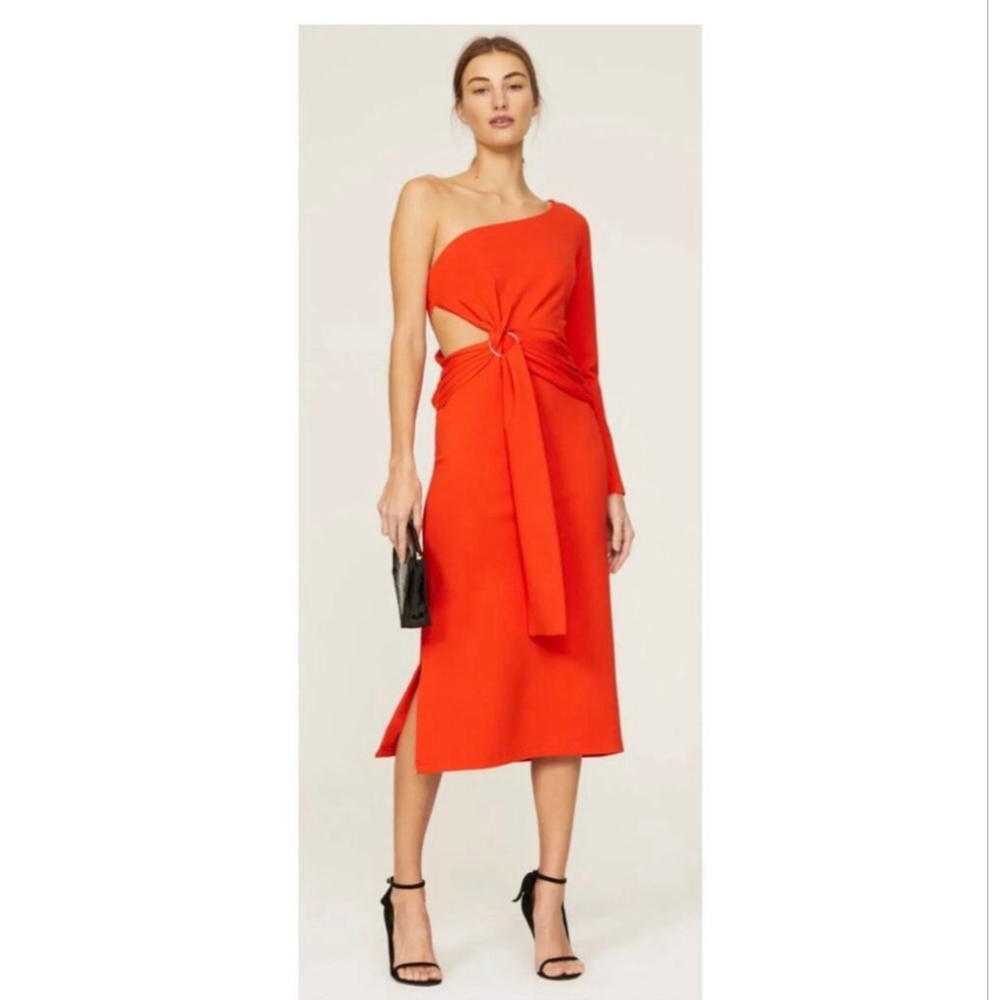 Alexis Royale Nwot Cutout One Shoulder Midi Dress